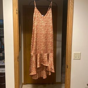 Mermaid style dress with asymmetrical hem